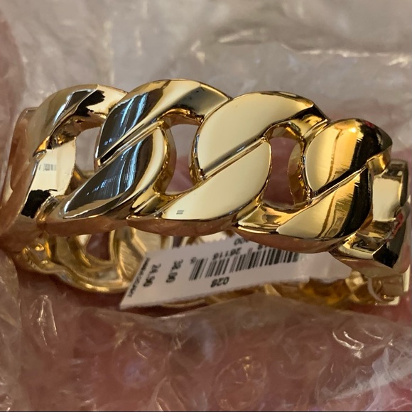 NWT Goldtone Chain Link Hinged Bangle Bracelet FINAL PRICE - Picture 9 of 13
